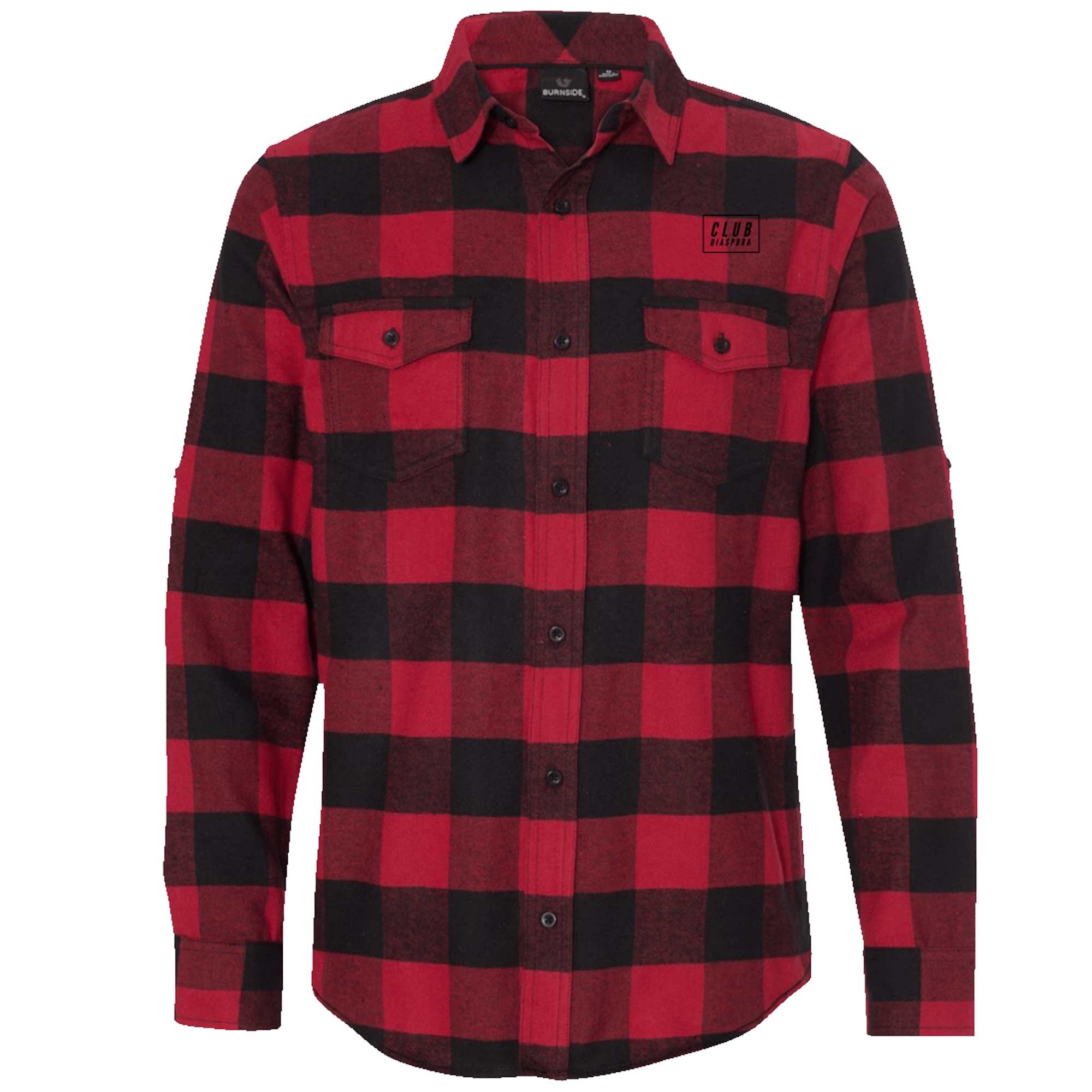 Club Diaspora Long Sleeve Flannel Red And Black - ClubDiaspora